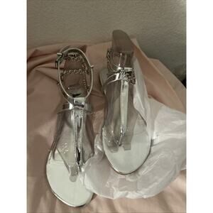 Women’s Shiny Silver Sandals New Sheikh 6 1/2